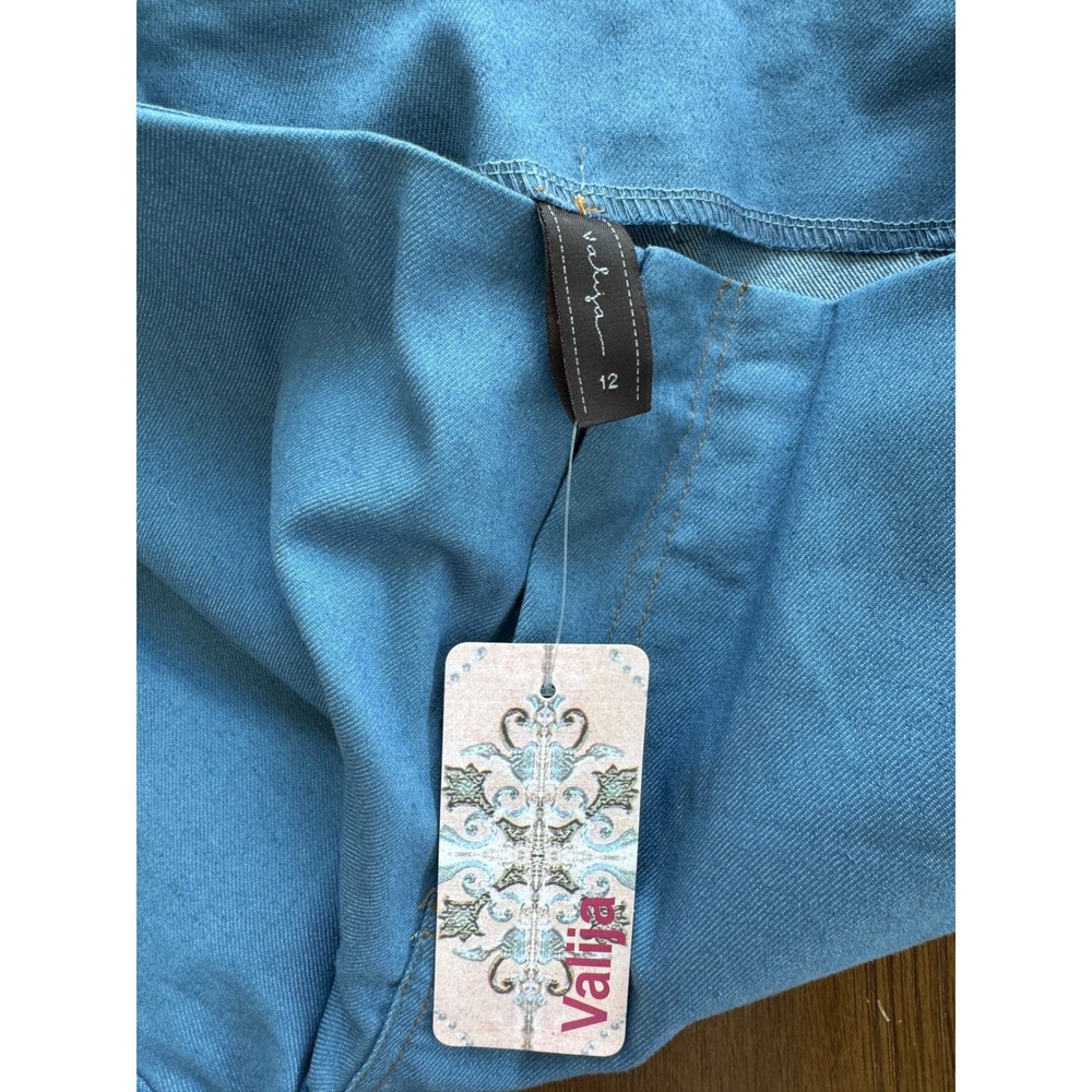 Valija Wide Leg Cotton Palazzo Pants Size 12 Blue NWT - Picture 7 of 9